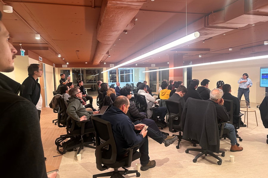 Attendees at a Physical AI Meetup